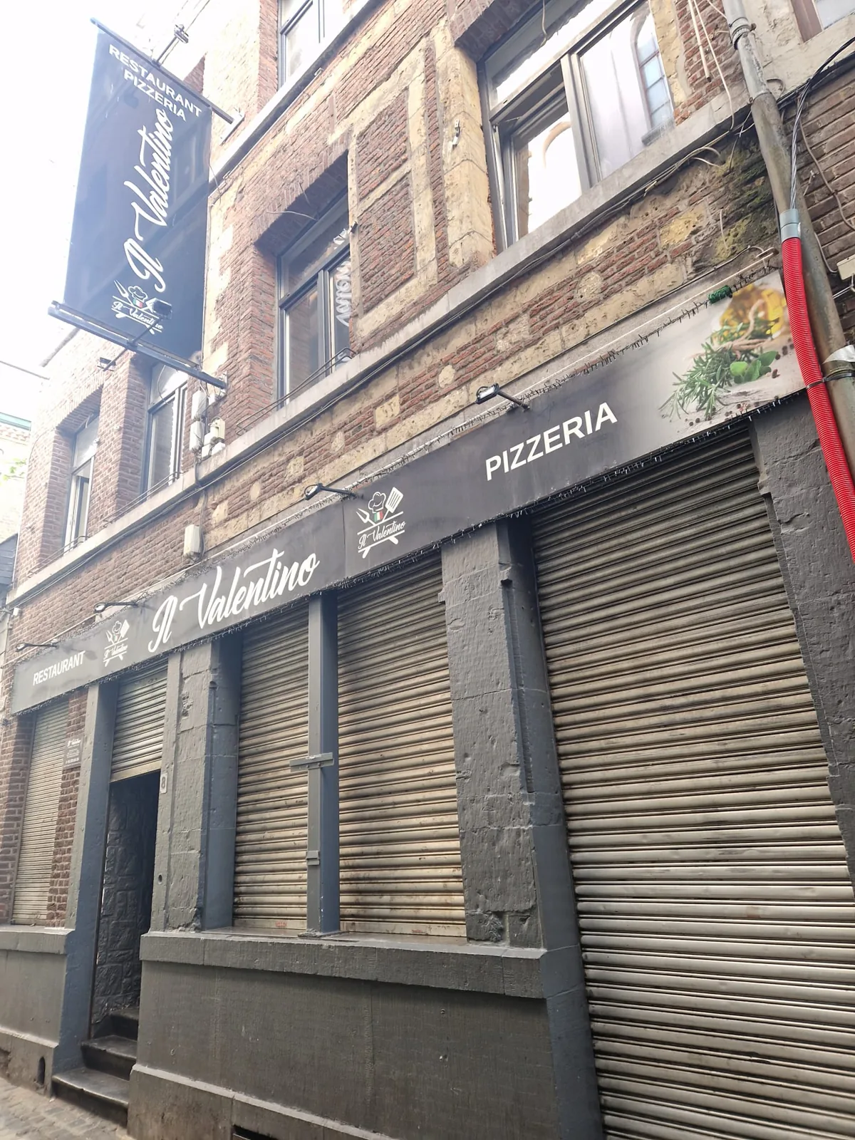 Façade du restaurant Il Valentino, rue d'Amay à Liège